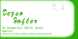 dezso hofler business card